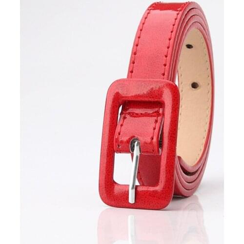 Elegant Female Waist Band Thin Pu Leather Belt Women Dress Cand Color Belts Strap Clothing Accessories PY25