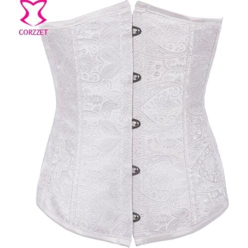 Gothic Sexy Underbust Corsets And Bustiers White Corset Wedding Korset Top Women Waist Trainer Corpetes E Espartilhos Para Festa