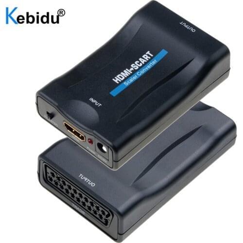 HD 1080P HDMI-compatible to SCART Video Audio Upscale Converter For for Smartphone HD TV DVD for HDTV Sky Box STB