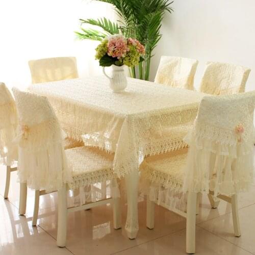 Hot Sale Crystal Love Lace embroidered tablecloths quilted chair cover rectangular elegant home party wedding decoration