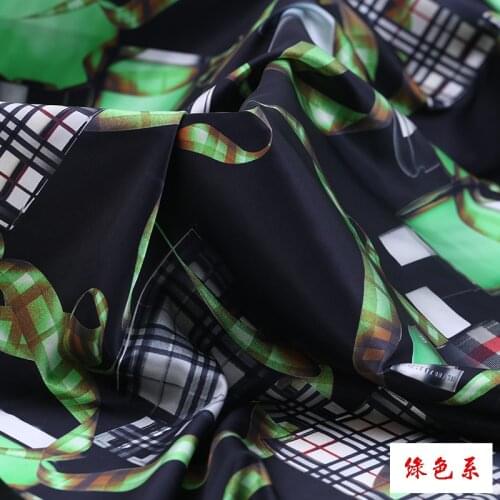 By Meter Perfume Bottles Printed Elastic Satin Dress Silk Fabric