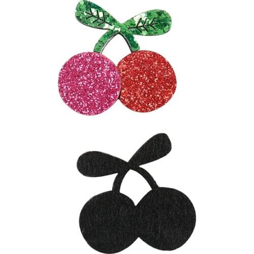JOJO BOWS Sparkly Glitter Patches Fruit Embossing Accessory For Needlework Garment Sewing Materials DIY Handmade Crafts Supplies