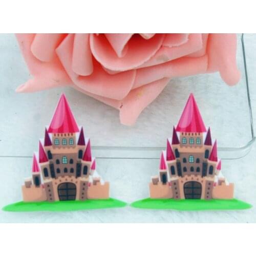 10pcs/lot flat back planar resin cartoon castle kawaii flat back resin cabochons accessories