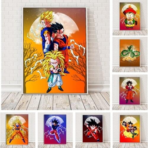 Dragon Ball Anime Canvas Painting Mural Poster Print Goku Vegeta Wall Art Prints Home Decor Pictures Child Room Decoration