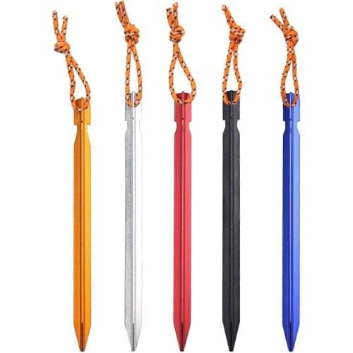 12pcs/set 18cm Aluminum Alloy Tent Pegs With Storage Bag Stake Camping Hiking Equipment Outdoor Traveling Tent Nail Accessories