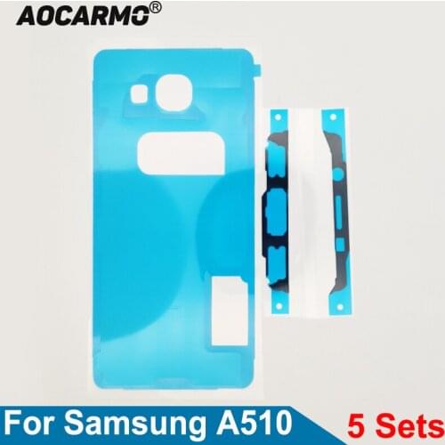 5Sets/Lot For Samsung Galaxy A510 A5 2016 Version Front LCD Display Screen Adhesive Back Door Battery Cover Sticker Glue Tape