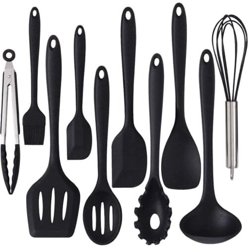 Silicone Cooking Utensils Set 10 Pcs Kitchen Utensil Set With Holder Spatula Set Non Toxic Heat Resistant Nonstick Silicone Hand