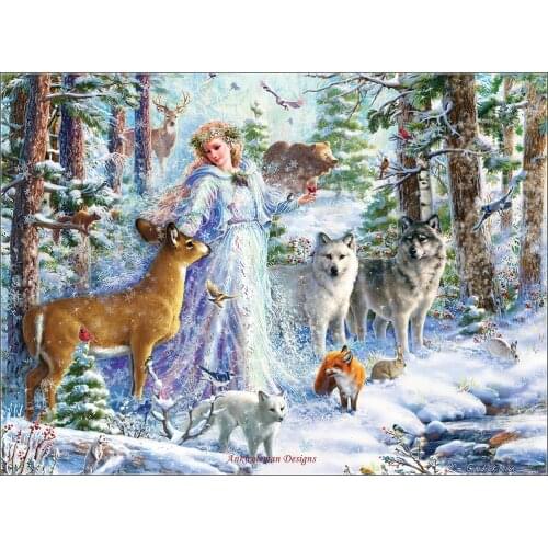 Winter Spirit - Counted Cross Stitch Kits - Crafts Color DIY Handmade Needlework for Embroidery 14 ct Aida Sets