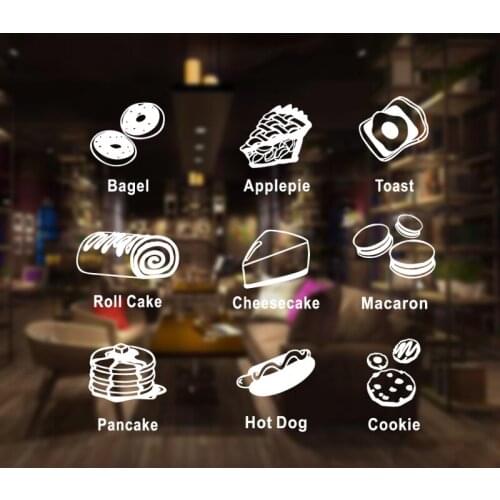 Coffee Shop Sticker Bean Milk tea Decal Cafe Cup Vinyl Art Wall Decals Decor Mural Decoration Break Coffee Glass Decals CA1004