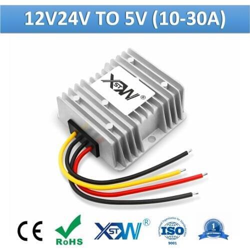 XWST Non Isolated DC DC 12v 24v to 5v Power Supply Converter 10A 15A 20A 25A 30A Step Up Down Buck 5v Voltage Regulator