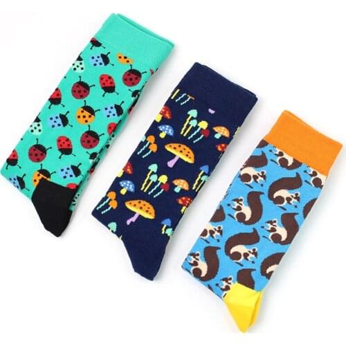 2021 spring and summer new cartoon creative animal ladybug cotton tube socks for men and women trend couple socks happy socks