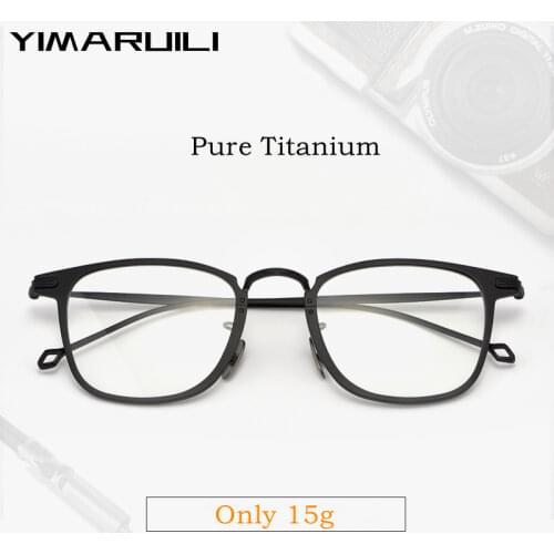 Full frame pure titanium glasses frame men retro simple glasses frame computer anti-blue glasses Optical Spectacle Eyeglasses