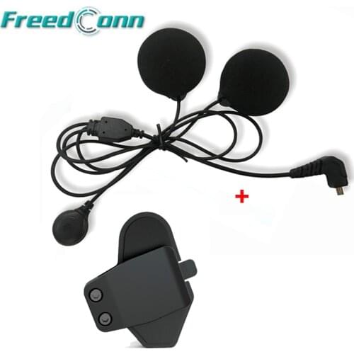 Original Earphone Headphone Microphone for T-MAX Motorcycle Helmet Intercom Headset & Bracket Mount Clamp Clip