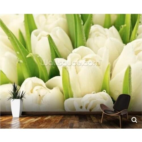Custom floral wallpaper,Tulipany mural used for bar KTV restaurant background wallpaper home decoration papel de parede