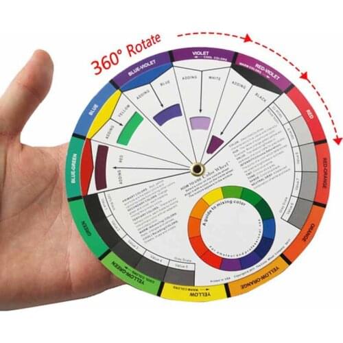 Professional 12 Color Paper Card Three-tier Design color Mixing Wheel Guidance Round central Circle Rotates Tattoo Nail Pigment
