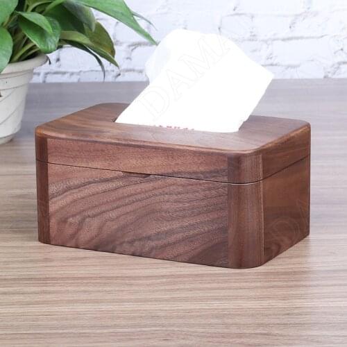 Simplicity Walnut Solid Wood Tissue Box Creativity Restaurant Desktop Napkin Boxes Living Room Modern Paper Box Organizer