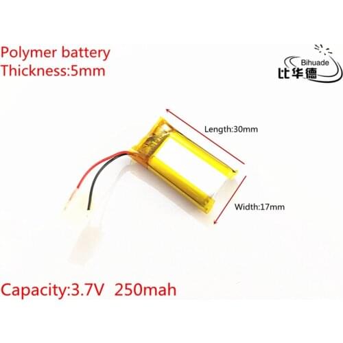 Size 501730 3.7V 230mah 50180 Lithium polymer Battery with Protection Board For MP3 MP4 MP5 GPS Digital Products
