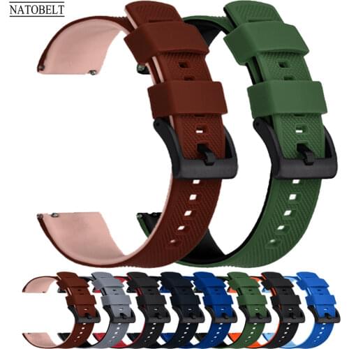 Double Layers Silicone Watch Band 20mm 22mm Premium Quality Quick Release Rubber Watches Strap Waterproof Diving For Men Women