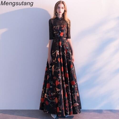 Robe de soiree New High Embroidery Backless A-Line Evening Dresses long Elegant Lace vestido de festa Banquet Party Prom dresses