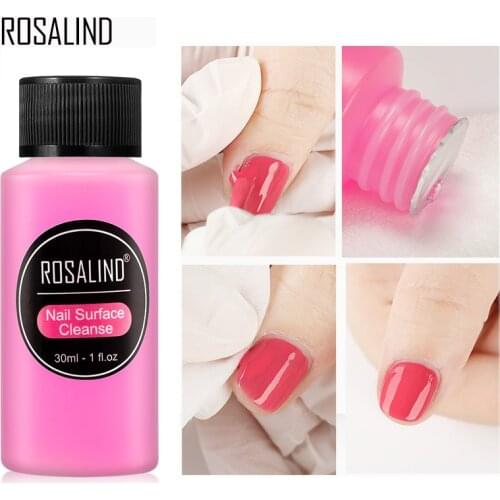 ROSALIND Nail Surface Cleanser UV Gel Nail Polish Sticky Remover Liquid Enhance Shiny Effect Cleanser Nail Art Remover Tool