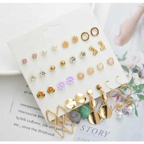 Earring Sets kolczyki Fashion Jewelry 2021 Stud Earrings for Women Drop Earrings Set Flower Party Birthday Gifts orecchini donna