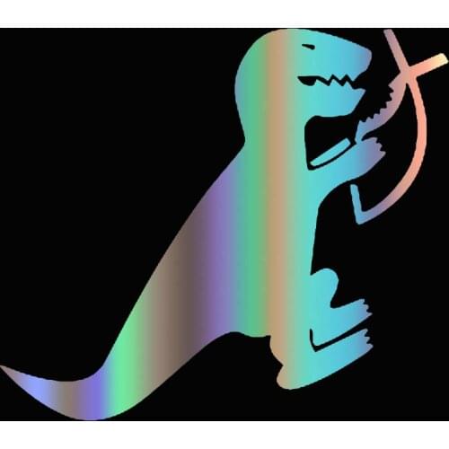 Creative Tyrannosaurus Rex Eats Christian Fish Car Sticker Pvc Funny Auto Reflective Waterproof Decal Bumper Windshield Decorate