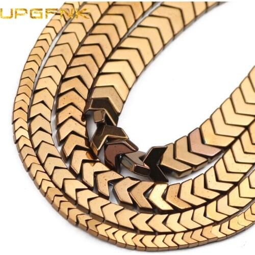 UPGFNK Natural Stone Arrow Shape Copper Hematite Spacer Loose Beads For Jewelry Making DIY charm Bracelet Accessories 4/6/8/10mm