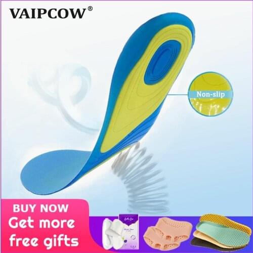 VAIPCOW Silicone Insoles Foot Care for Plantar Fasciitis orthopedic Massaging Shoe Inserts Shock Absorption Shoe pad Unisex