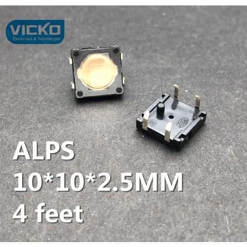 Japan ALPS 10*10*2.5MM 10*10*2.5 touch switch 4 feet line micro switch key switch