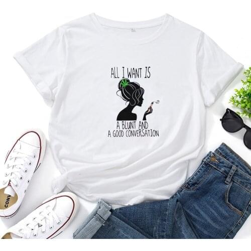 ALL I WANT IS Womens T Shirt Tops Fashion Personality Streetwear Camisetas Mujer 0-neck Casual Short Sleeve Tshirts for Women