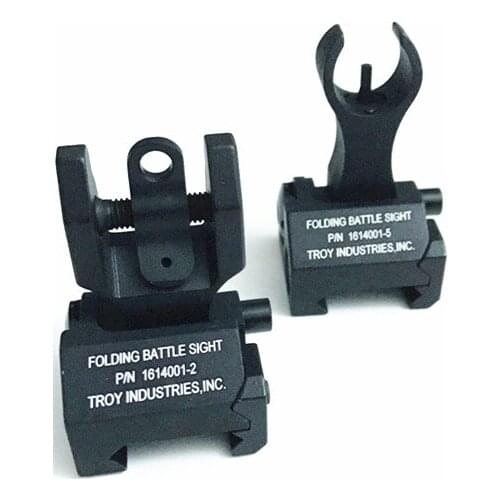 1 pair Tactical Troy HK Style Front&Rear sight Folding Battle sight Hunting accessories Black