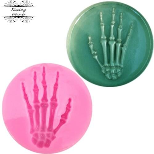1Pcs Skull Hand Halloween Silicone Mold Fondant Cake Decorating Tools Chocolate Candy gumpaste molds