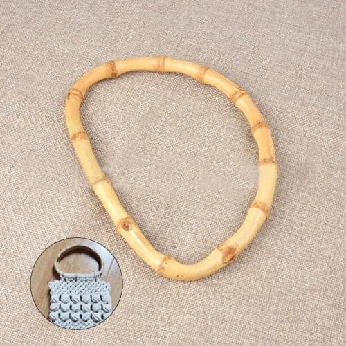 1PC Simple Eco-friendly D-shaped Bamboo Ring Handle Original Color DIY Bamboo Root Handle Luggage Accessory Handle