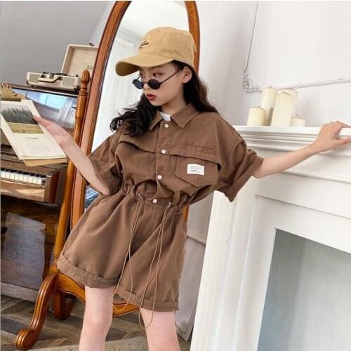 2021 new wholesale girls overalls summer fashion girls shorts 6-12t B308