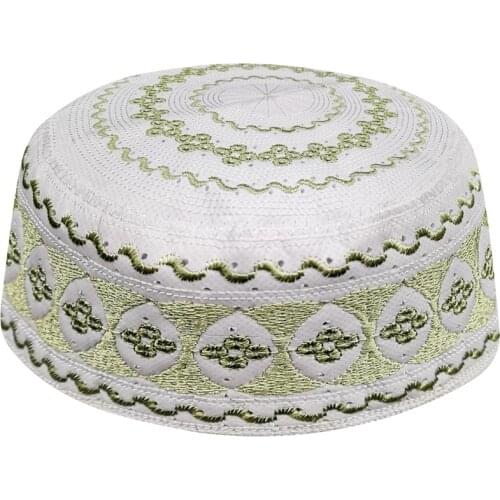 Arab Islamic Caps Green White Kiddush Papaqlar Kappa Hats Topi Baseball Muslim Prayer Caps Hombre Gorro Arabe