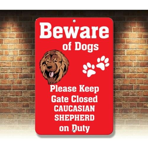 CAUCASIAN SHEPHERD DOG Beware of Fun Novelty METAL Sign