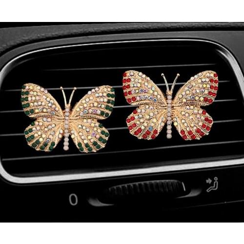 Diamond Butterfly Car Air Freshener Auto Outlet Perfume Clip Ornament In Car Diffuser Bling Car Accessories Interior Decor Gifts