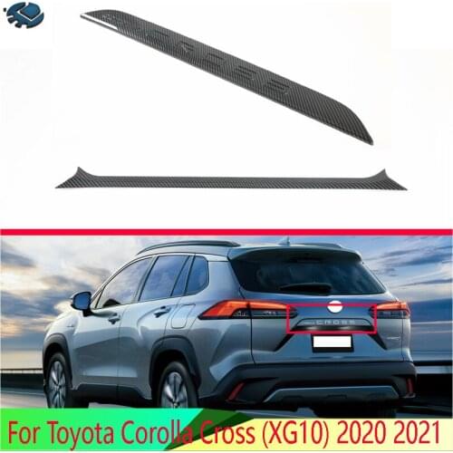 For Toyota Corolla Cross (XG10) 2020 2021 Carbon Fiber Style Rear Boot Door Trunk Lid Cover Trim Tailgate Garnish