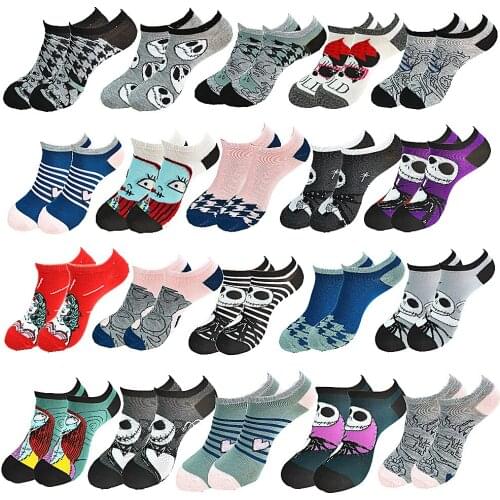 Cartoon Cartoon Cotton Boat Socks for Men and Women Popular Elements Patterns Personality Creativity Fashion and Comfort