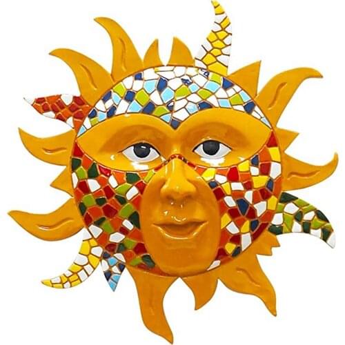 Metal Smile Face Sun Wall Hanging Home Garden Wall Art Decor Kawaii Room Decor Macrame Accessories