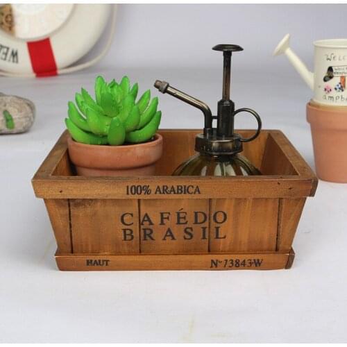 Desktop European Wooden Plant Pots For Flower Garden Boxes Potted Plants Storage Container Boxes Garden Home Decoratio