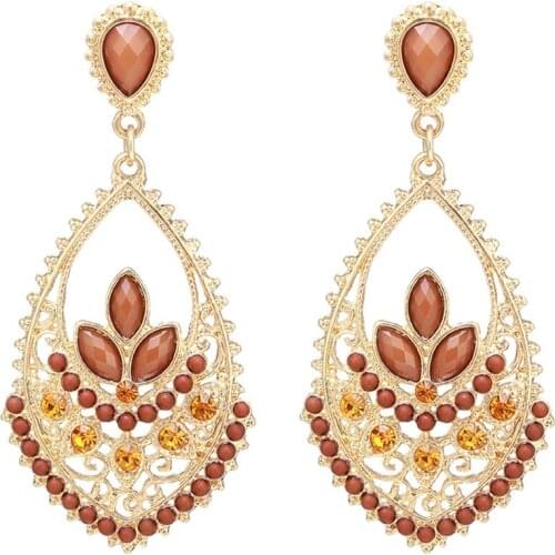 Wholeslae Crystals Drop Earrings Fine Jewelry Accessories For Women Fashion Trend Rhinestone Pendientes Bijoux