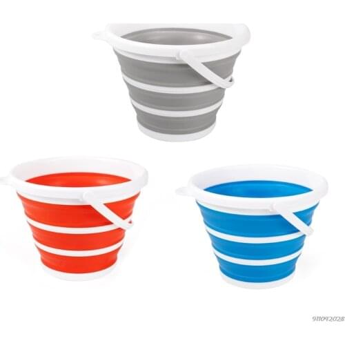 Portable Fishing Water Pail Folding Silicone Collapsible Bucket Garden Water Carrier Space Saver Household Cleaning 21wholesales