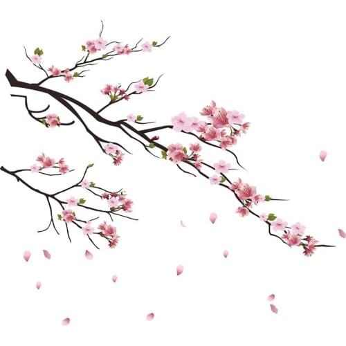 PVC Plum Blossom Branch Wall Sticker For Living Room Bedroom Children Room Decoration Wall Sticker