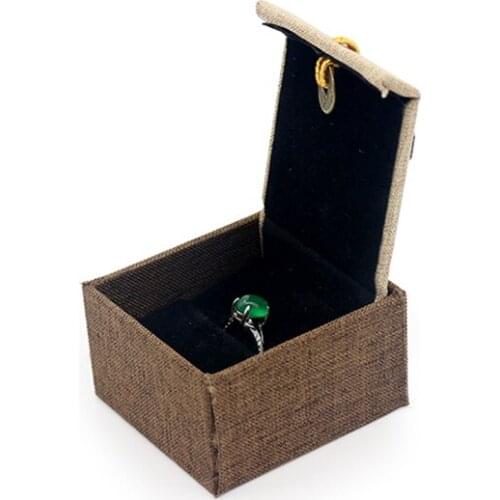New Listed Copper Coin Tassel Linen Jewelry Box Bracelet Pendant Ring Long Chain package Built-in Black Plush Card Slot