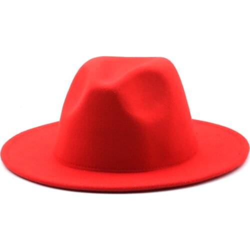 Winter Autumn Imitation Woolen Women Men Ladies Solid Color Fedoras Top Jazz European American Wide Brim Round Caps Bowler Hats