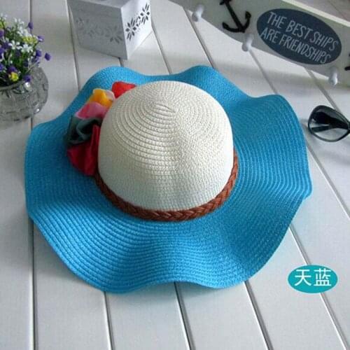 Free shipping 1 pcs The New South Korean Version Of Lotus Sun hat Womans Caps Summer Straw Hat