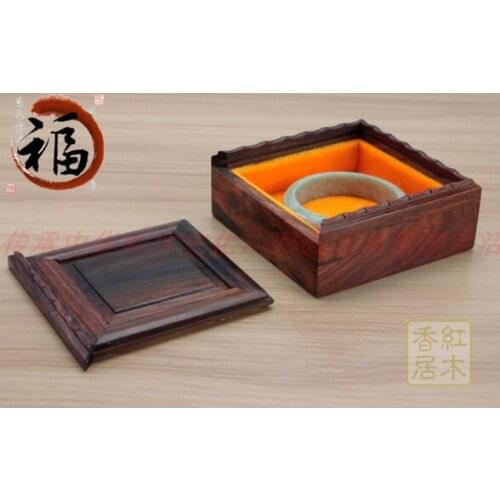 Special offer birthday gifts rosewood jewelry box / square bamboo smoke cover MAHOGANY / jade jewelry collection