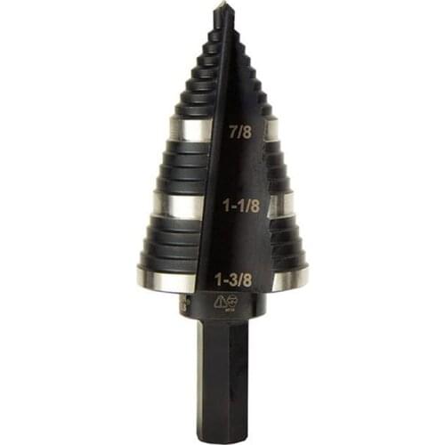 Step Drill Bit 15 Double Fluted 7/8 to 1-3/8-Inch