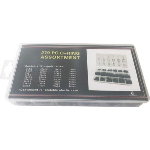 279PCS O-Ring Rubber Gasket Seal Classification Black O-Ring Seal Set Nitrile Gasket Car Gasket